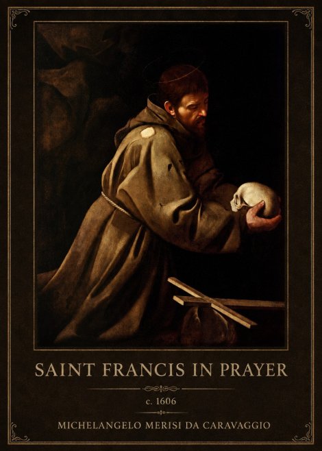 Michelangelo Merisi da Caravaggio Saint Francis in Prayer II No1 - Poszter