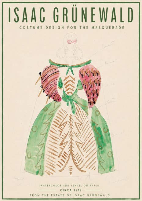 Isaac Grünewald Costume Design for the Masquerade No6 - Poszter