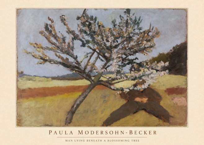 Paula Modersohn-Becker Man Lying Beneath a Blossoming Tree No5 - Poszter
