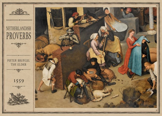 Pieter Bruegel Netherlandish Proverbs VIII No2 - Poszter