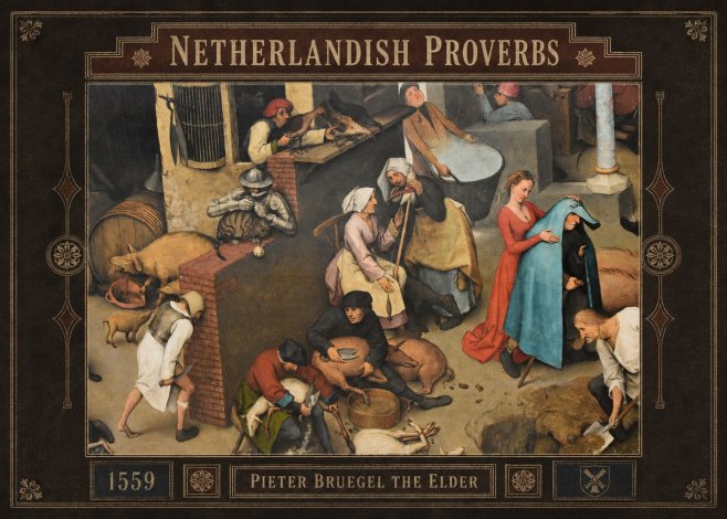 Pieter Bruegel Netherlandish Proverbs VIII No3 - Poszter