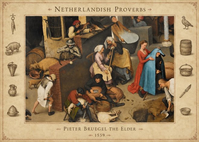 Pieter Bruegel Netherlandish Proverbs VIII No4 - Poszter