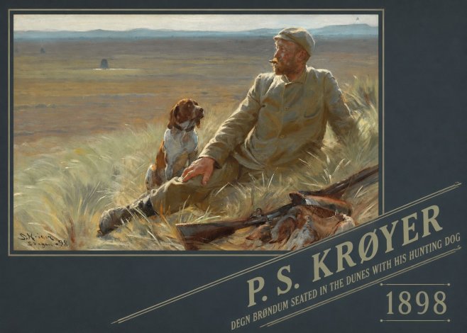 P.S. Krøyer Degn Brøndum Seated in the Dunes with His Hunting Dog No6 - Poszter