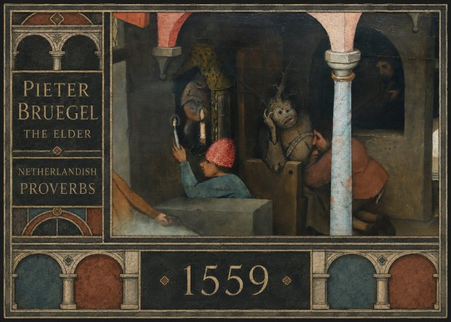 Pieter Bruegel Netherlandish Proverbs IX No2 - Poszter