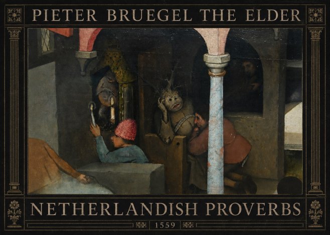 Pieter Bruegel Netherlandish Proverbs IX No4 - Poszter