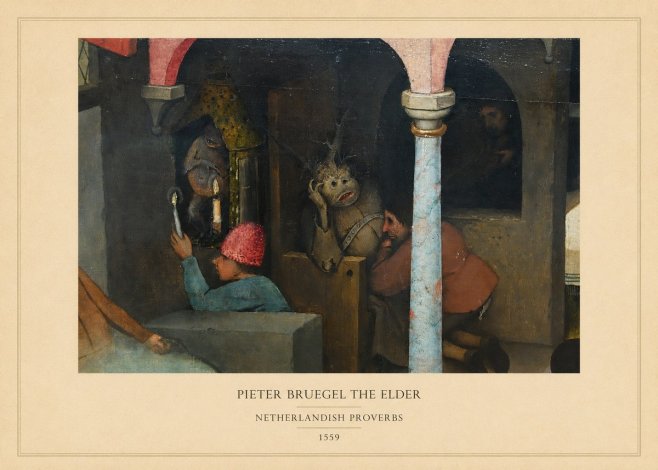 Pieter Bruegel Netherlandish Proverbs IX No5 - Poszter