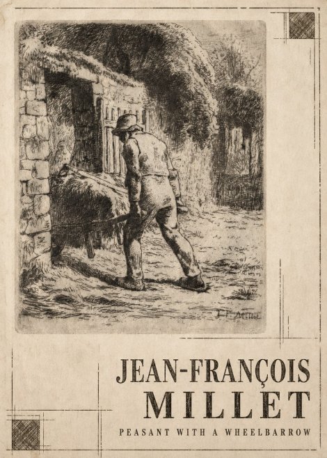 Jean-François Millet Peasant with a Wheelbarrow No3 - Poszter