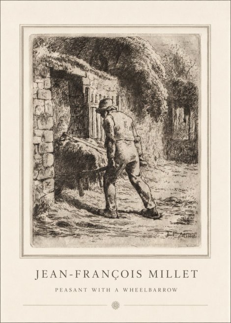 Jean-François Millet Peasant with a Wheelbarrow No4 - Poszter