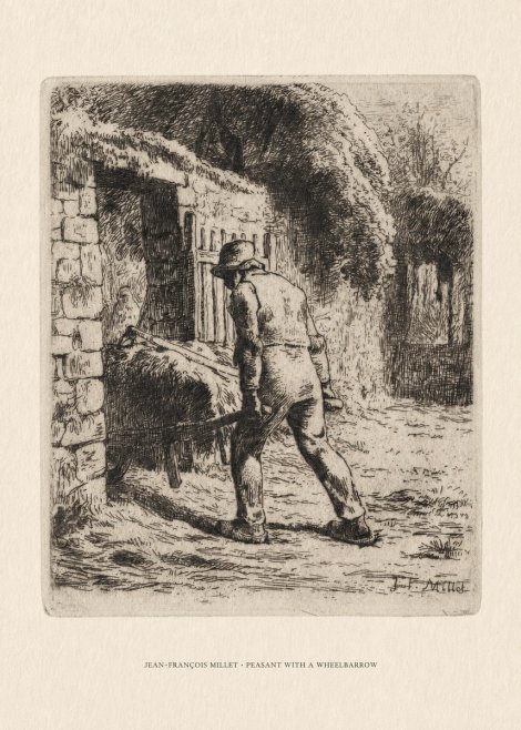 Jean-François Millet Peasant with a Wheelbarrow No6 - Poszter