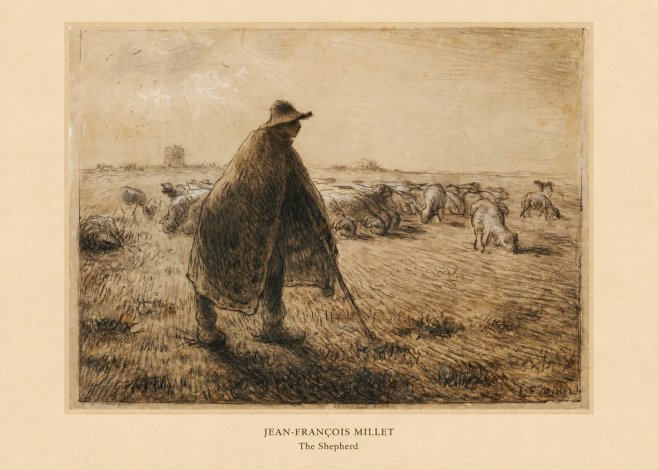 Jean-François Millet The Shepherd No6 - Poszter