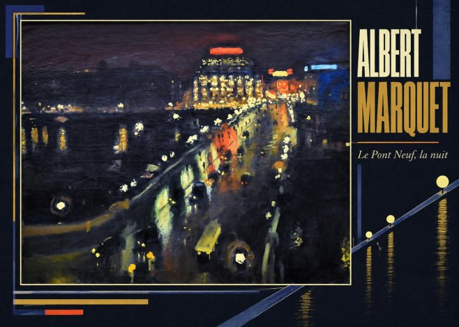 Albert Marquet Le Pont Neuf, La Nuit No5 - Poszter