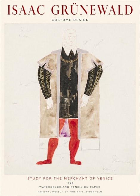 Isaac Grünewald Study for the Merchant of Venice No1 - Poszter