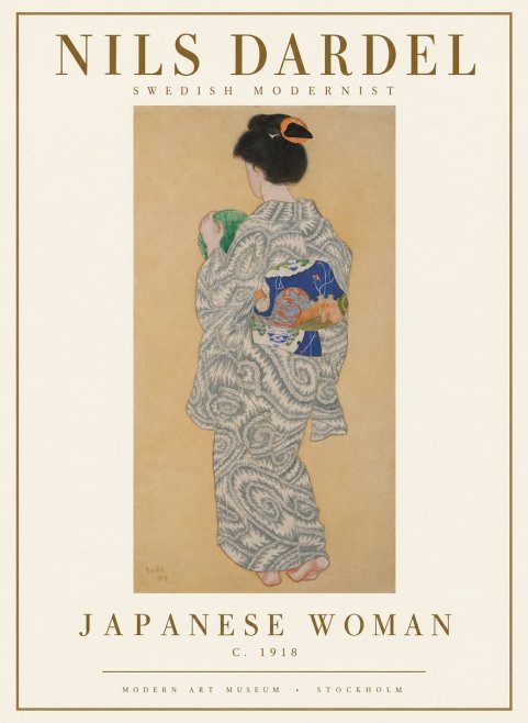 Nils Dardel Japanese Woman No1 - Poszter