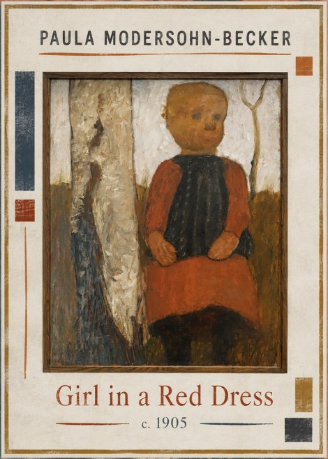Paula Modersohn-Becker Girl in a Red Dress No1 - Poszter