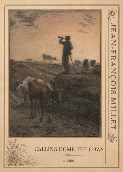 Jean-François Millet Calling Home the Cows No2 - Poszter