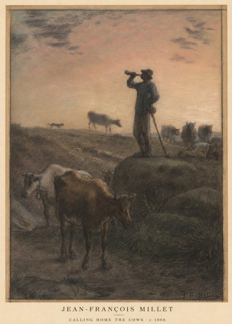 Jean-François Millet Calling Home the Cows No5 - Poszter