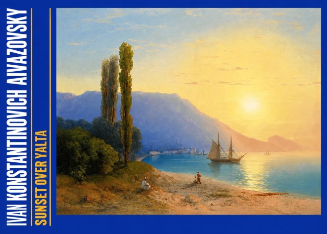 Ivan Konstantinovich Aivazovsky Sunset over Yalta No2 - Poszter