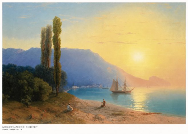 Ivan Konstantinovich Aivazovsky Sunset over Yalta No5 - Poszter