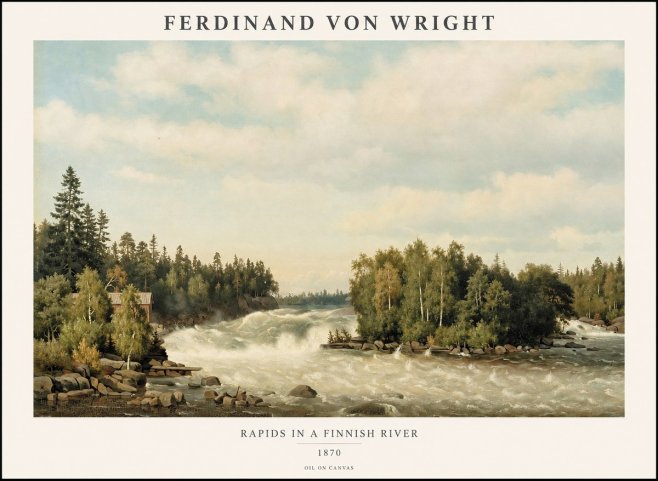 Ferdinand von Wright Rapids in a Finnish River No1 - Poszter