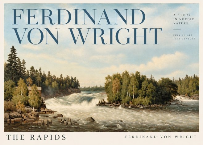 Ferdinand von Wright Rapids in a Finnish River No5 - Poszter