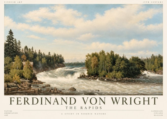 Ferdinand von Wright Rapids in a Finnish River No6 - Poszter