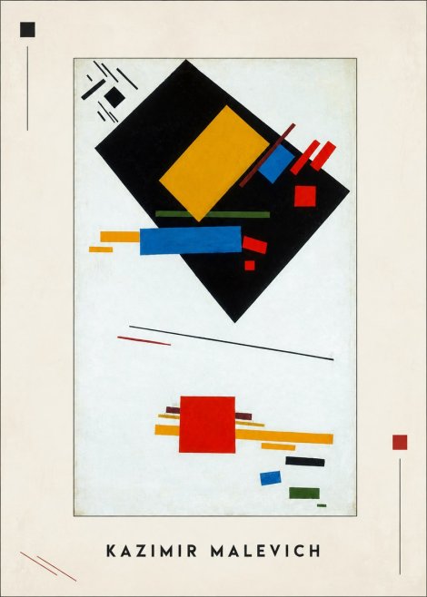 Kazimir Malevich Suprematist Composition with Yellow Rectangle No2 - Poszter