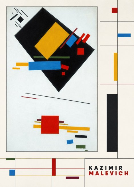 Kazimir Malevich Suprematist Composition with Yellow Rectangle No4 - Poszter
