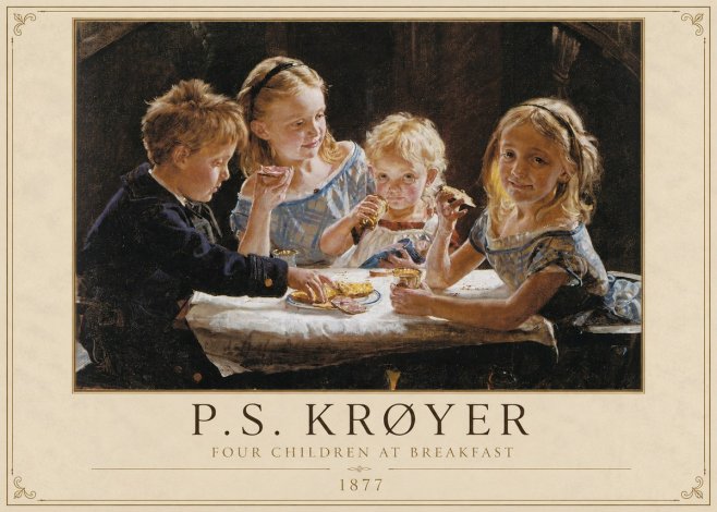 P.S. Krøyer Four Children at Breakfast No2 - Poszter
