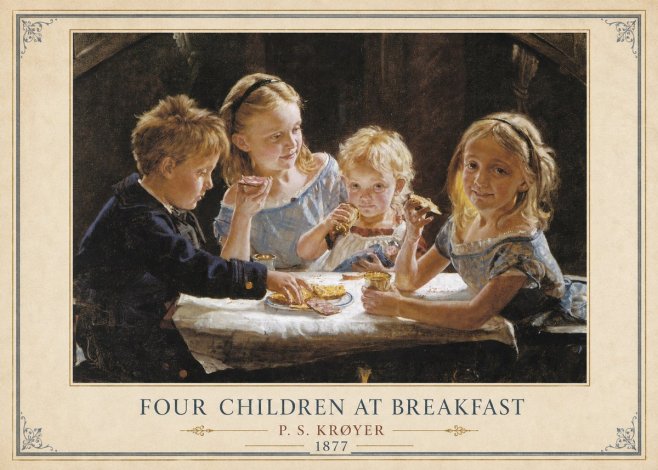 P.S. Krøyer Four Children at Breakfast No3 - Poszter