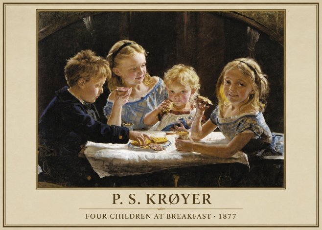 P.S. Krøyer Four Children at Breakfast No4 - Poszter