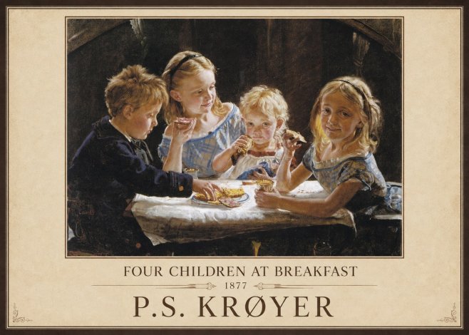 P.S. Krøyer Four Children at Breakfast No5 - Poszter