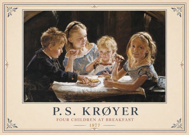 P.S. Krøyer Four Children at Breakfast No6 - Poszter