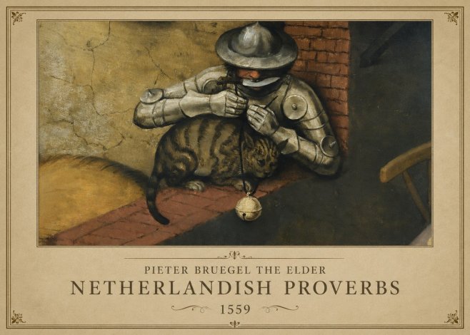 Pieter Bruegel Netherlandish Proverbs X No1 - Poszter