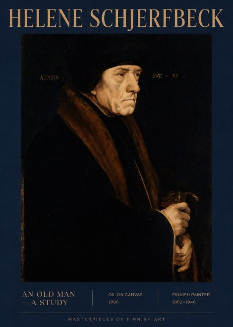 Helene Schjerfbeck An Old Man – a Study No3 - Poszter