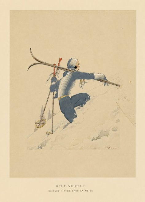 René Vincent Skieuse À Pied Dans La Neige No5 - Poszter