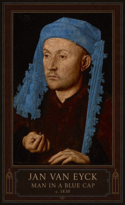 Jan van Eyck Man in a Blue Cap II No1 - Poszter