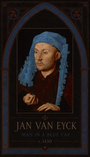 Jan van Eyck Man in a Blue Cap II No3 - Poszter