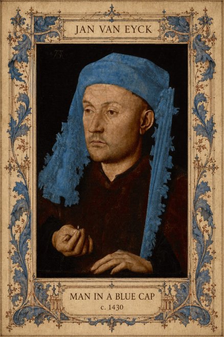 Jan van Eyck Man in a Blue Cap II No6 - Poszter