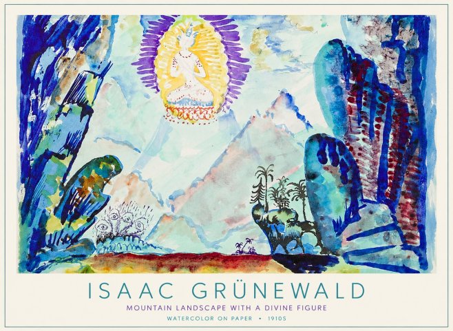 Isaac Grünewald Mountain Landscape with a Divine Figure No1 - Poszter