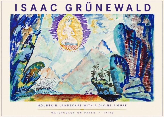 Isaac Grünewald Mountain Landscape with a Divine Figure No3 - Poszter