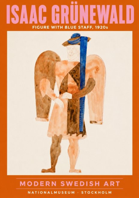 Isaac Grünewald Figure with Blue Staff No2 - Poszter