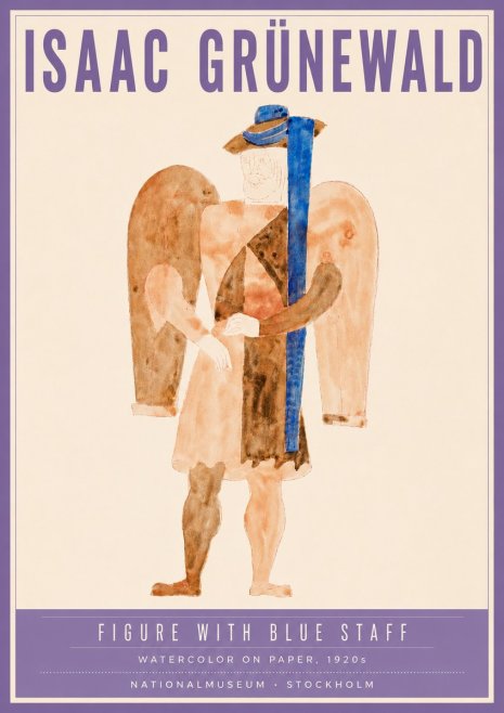 Isaac Grünewald Figure with Blue Staff No4 - Poszter