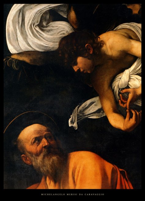 Michelangelo Merisi da Caravaggio The Inspiration of Saint Matthew I No6 - Poszter