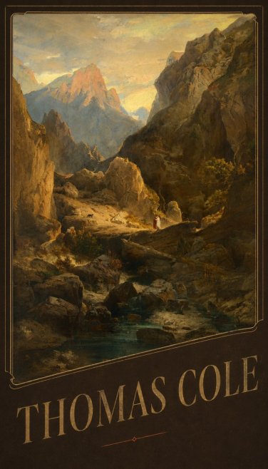 Thomas Cole The Mountain Ford No5 - Poszter