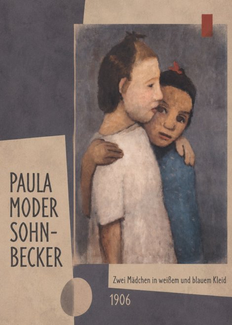 Paula Modersohn-Becker Zwei Mädchen in Weißem Und Blauem Kleid No2 - Poszter
