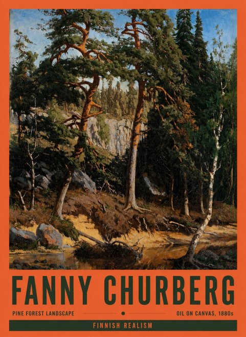 Fanny Churberg Pine Forest Landscape No2 - Poszter