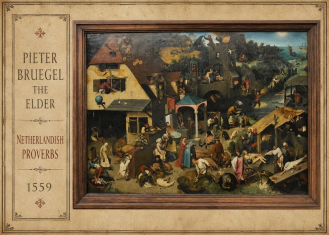 Pieter Bruegel Netherlandish Proverbs XI No2 - Poszter