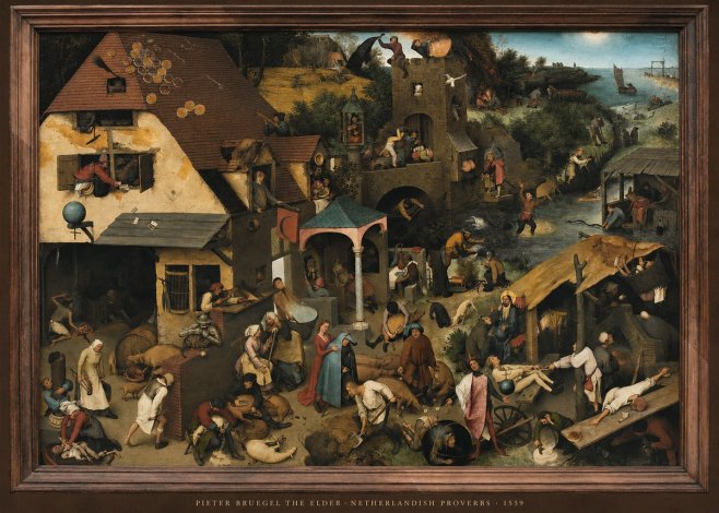 Pieter Bruegel Netherlandish Proverbs XI No6 - Poszter