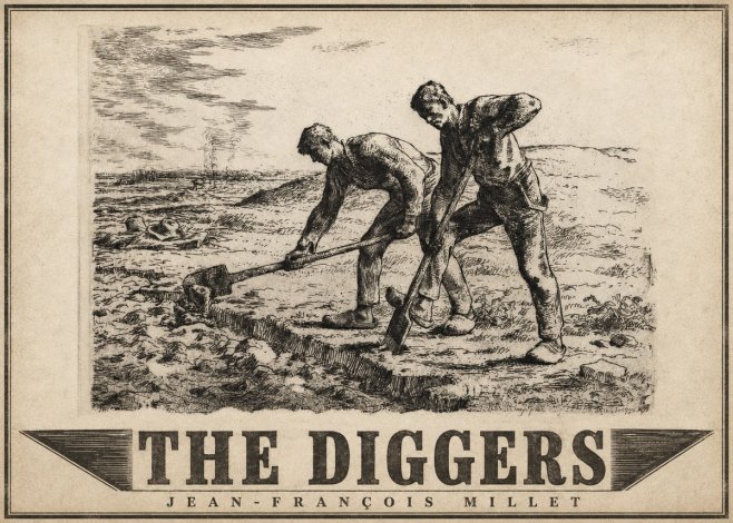 Jean-François Millet The Diggers No4 - Poszter