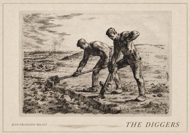 Jean-François Millet The Diggers No5 - Poszter